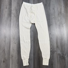 Vintage 70s Montgomery Ward Thermal Long Johns Waffle Knit Off White L X Tall