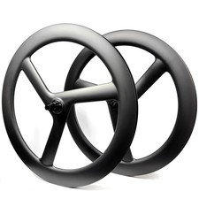 700C 3 Spokes Full Carbon Road Bike Wheelset 58*26mm Tubular/ Tubeless Wheels