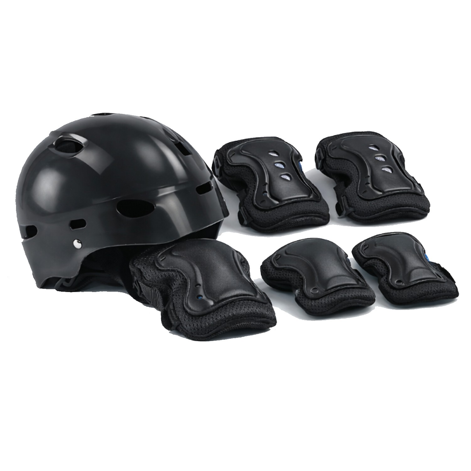 Boys Kids Helmet Set with Knee Pads Elbow Wrist Guards Adjus