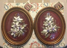 Vtg Nature  s Treasure Dendrobium Orchid Real Flower Preserved 24 KT Plt Gold Set