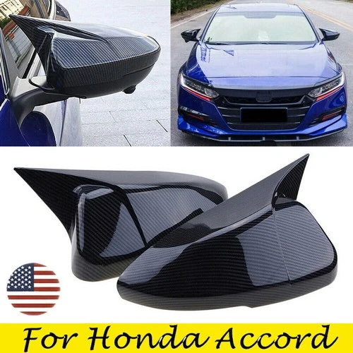 FOR 2018-2019 ACCORD M STYLE Carbon Fiber  SIDE MIRROR COVER CAP OVERLAY W/O LIG