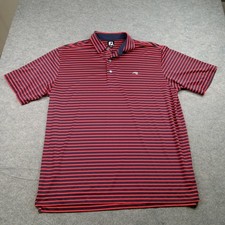 FootJoy Polo Shirt Mens 2XL Blue Stripe Golf Performance Stretch Short Sleeve