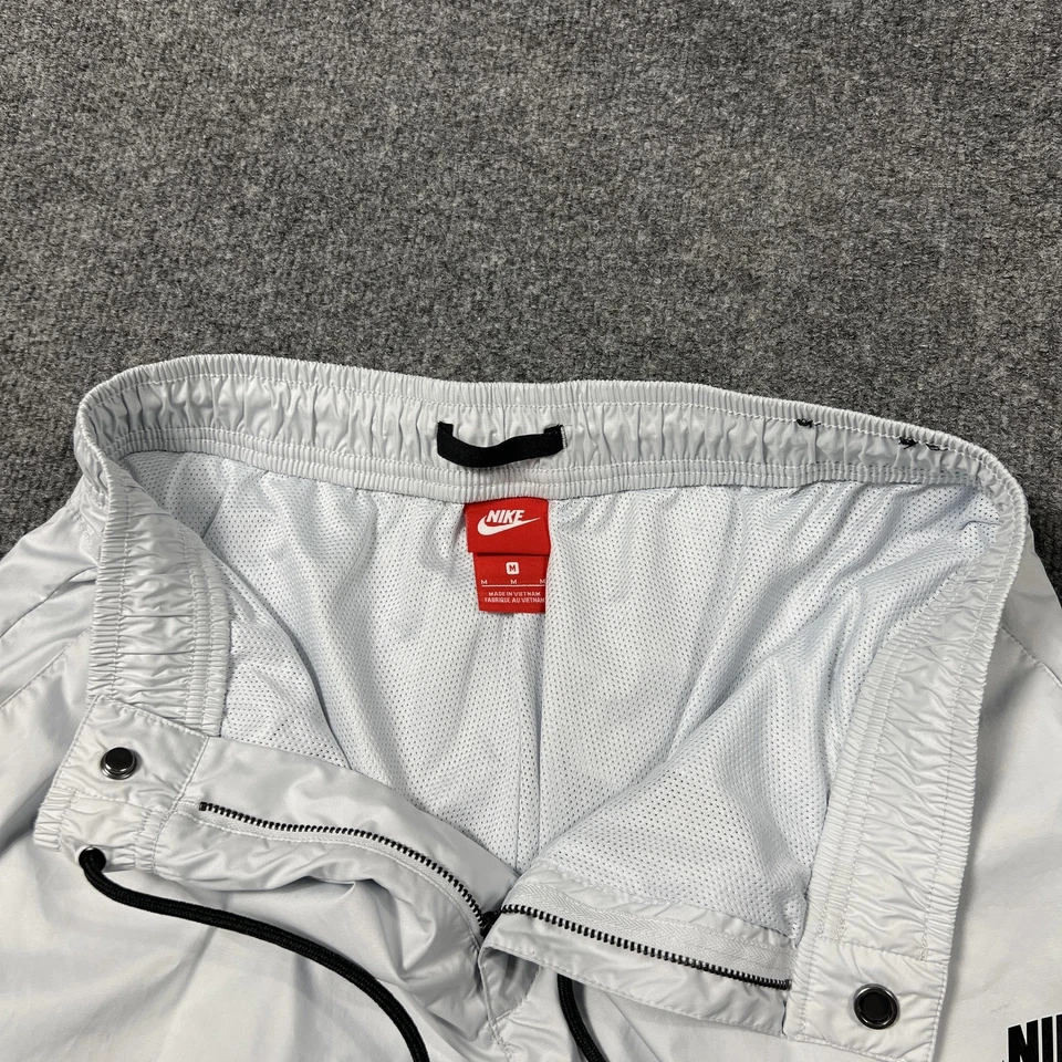 Pantalones Nike Para Hombre Medianos Plateados Reflectantes Joggers Forrados Cremallera Bolsillos Cordón Foto 4 de 4