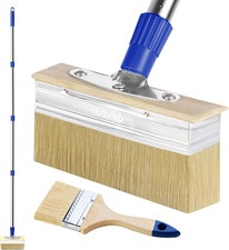 7" Decking Paint Brush Deck Stain Applicator with 60" Long Handle, 3" Paint 