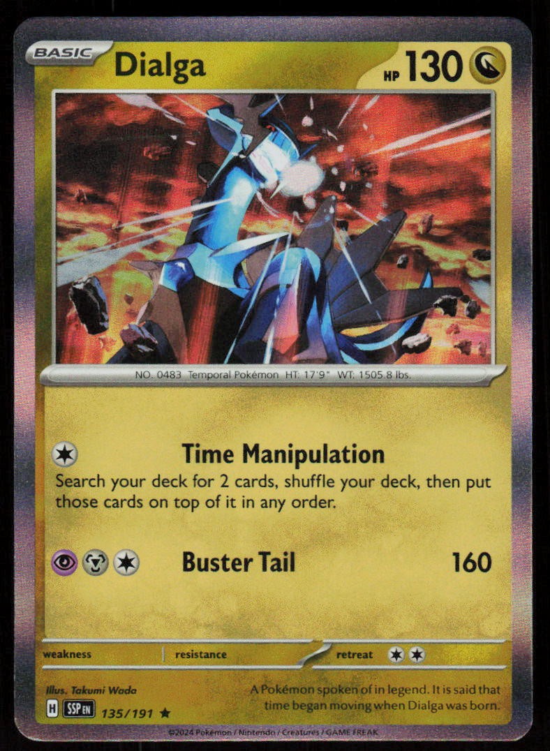 Dialga 135/191 Rare Surging Sparks Pokemon Holo Near Mint