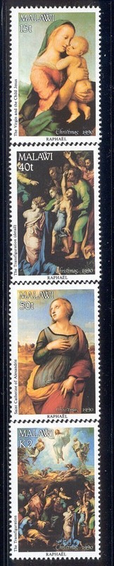 Malawi - 1990 MNH set of 4 - Christmas paintings - 574-7 c.v. 16.00