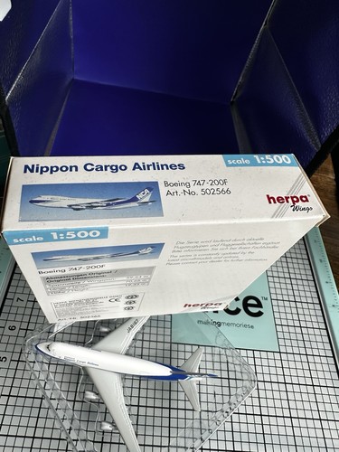 Herpa Wings 502566 NCA Nippon Cargo Boeing 747-200F 1:500 Scale Diecast Model - Picture 3 of 12