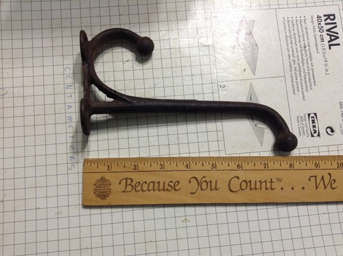 Antique Cast Iron 8" Horse Tack Rack Saddle Harness Hook Barn Farm