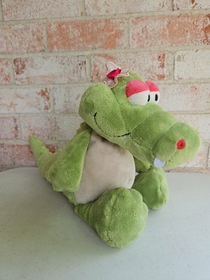 Nici Nahla Crocodile Plush Stuffed Animal Minky Dot Bumpy Green Pink Flower
