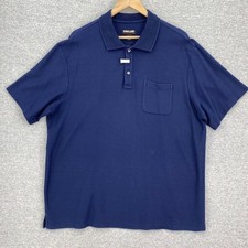 Kirkland Signature Polo Shirt Mens Large Blue Short Sleeve Pullover Golf Casual