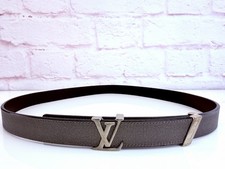 Louis Vuitton Initiales 20mm Metallic Gunmetal Belt 75/30