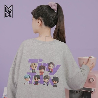 [BTS] x TinyTAN Backprinting Training Set / Grey (One Size) Brand New