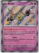 Klefki 159/091 Shiny Rare Paldean Fates Pokemon Holo Near Mint