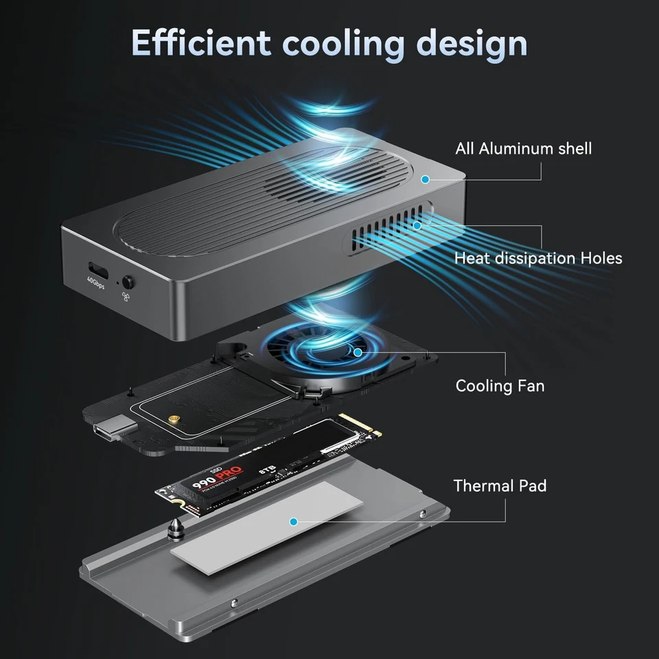 Thunderbolt 3/4 - USB4 External NVMe M.2 Enclosure - Up to 8tb - Speed to 40Gbps - Image 4 of 4