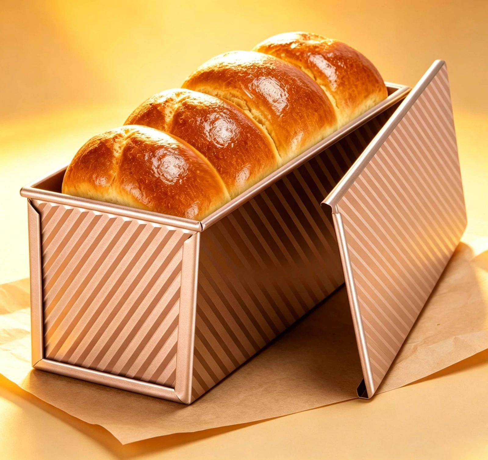Amagabeli Pullman Loaf Pan with Lid Nonstick Bakeware 9”x4” Carbon Steel Corr...