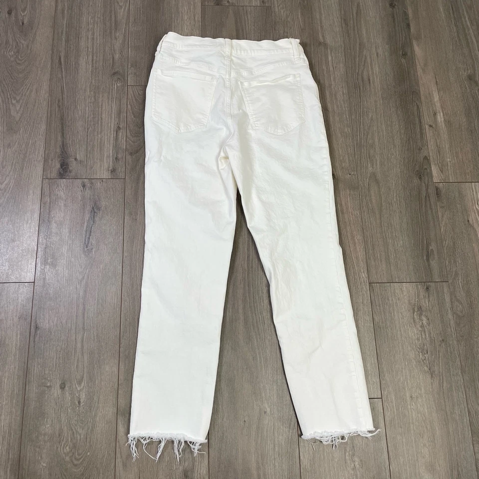 Madewell идеальный винтажный сужающийся ноги плитки белый необработанный кромки джинсы США женщин 30 новый - Изображение 3 из 4