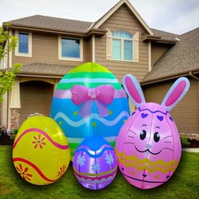 5FT Easter Inflatables Eggs Bunny Face with LED Lights 21003