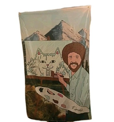 Bob Ross X Rip N Dip Poster , New Rare , Decorative. Skateboarding.