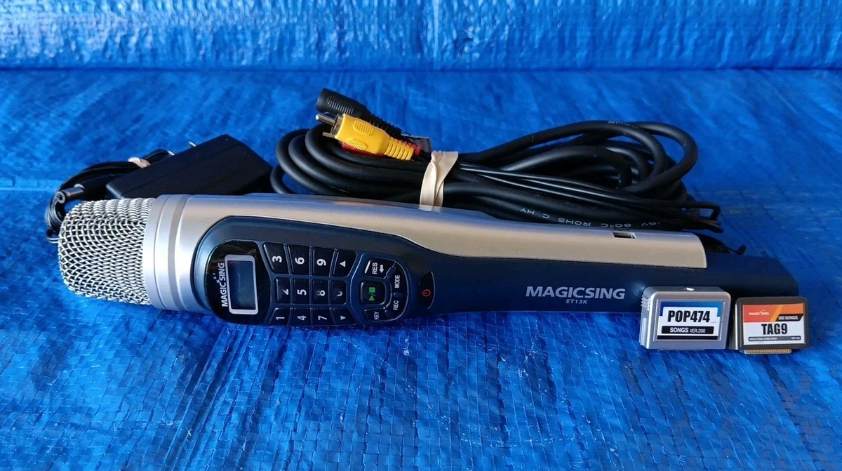 Set De Micros Karaoke Magic Sing Enter Tech – 3 Puces De Chanson Tagalog – Étui Et Câble AV