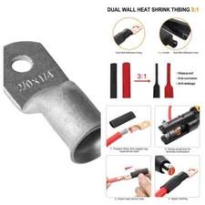Adhesive Heat Shrink Tube2/0AWG Tinned Copper Cable Lug Terminal Ring Connector