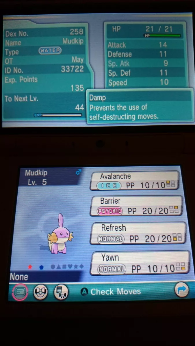 Pokemon 2258 Shiny Mudkip Pokedex: Evolution, Moves, Location, Stats