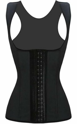 S.Zauberhaftes Taillentraining Korsett Body Shaper Bustier mit Stahlbeinen. Schwarz 6XL