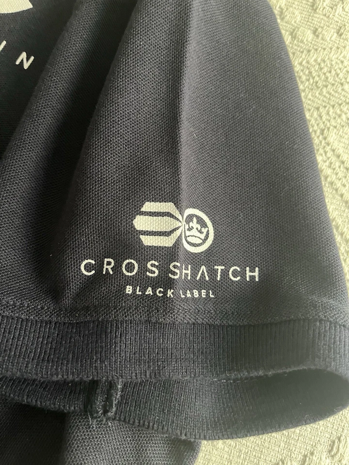 Camisa polo auténtica informal doble Crosshatch Downtalk azul marino Talla S - Imagen 4 de 4