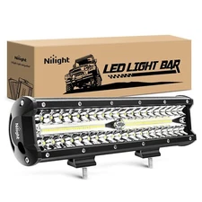 Nilight Led Light Bar 12Inch 300W Triple Row Flood Spot Combo 30000LM Bar Dri...