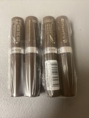 Lot Of 4 Rimmel London Brow This Way Eyebrow Lightweight Gel 002 Medium Brown