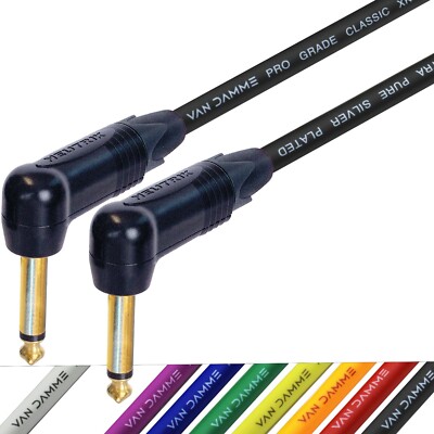 Van Damme Gitarre Lead Neutrik 1/4'' rechter Winkel schwarz gold Klinkenstecker NP2RX-B