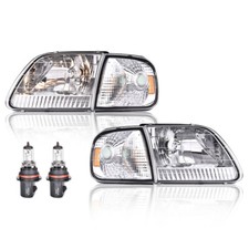 Pair Headlights Chrome Wamber Corner For 1997-2003 Ford F15097-02 Expedition