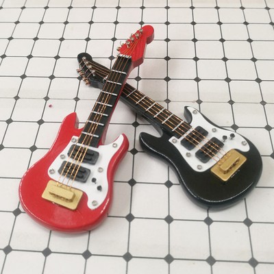 1/12 Dollhouse Mini Wooden Instrument Bass Guitar Toy Model Doll House Supplies