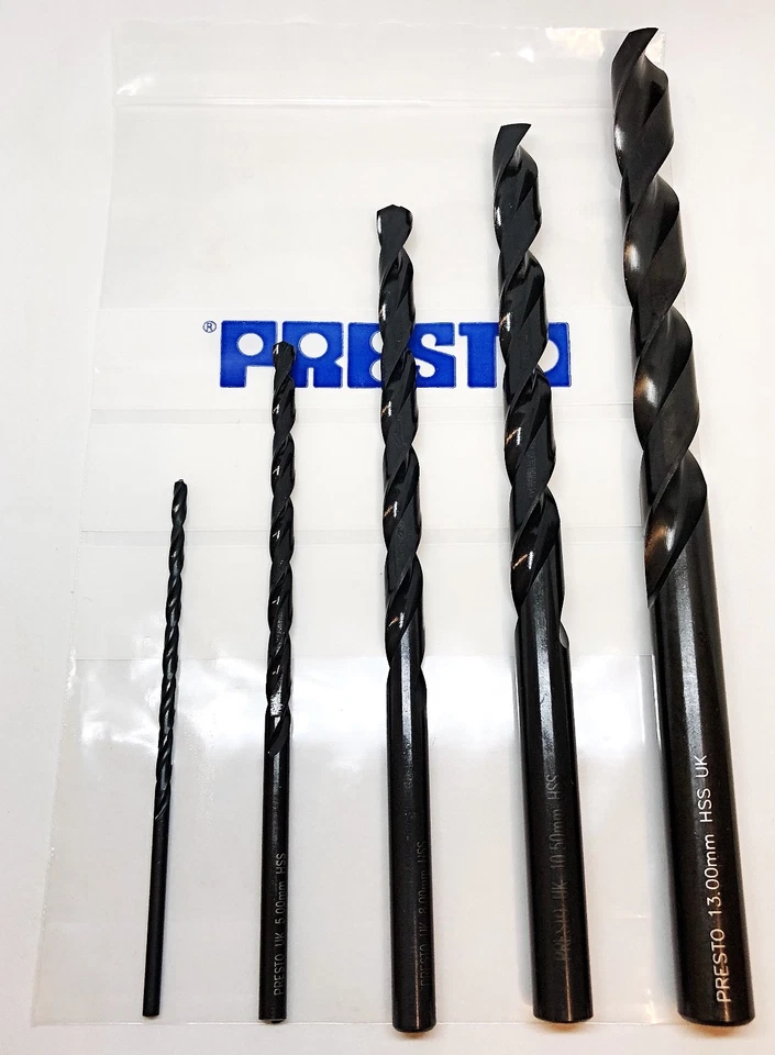 Presto Long Series HSS Ground Jobber Drills 3-13mm