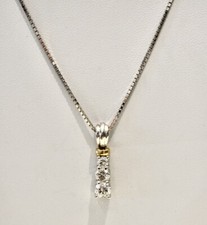 1.00 CT Genuine Diamond Graduated Necklace 14K White Gold 18" Box Chain On Sale