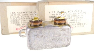 2x Capacitor 0.05 MFD / 600V Radio Receiver AN/GRR2 SX-28-A SX-28 Hallicrafters