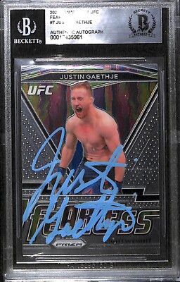 UFC　ジャスティン　ゲイジー　Justin Gaethje　サイン　シリアル JUSTIN GAETHJE SIGNED AUTO'D 2021 PANINI PRIZM UFC FEARLESS CARD 7