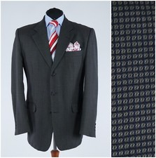 Mens Check Blazer 42R UK Size KAPPAHL Dark Blue Wool Sport Coat Jacket