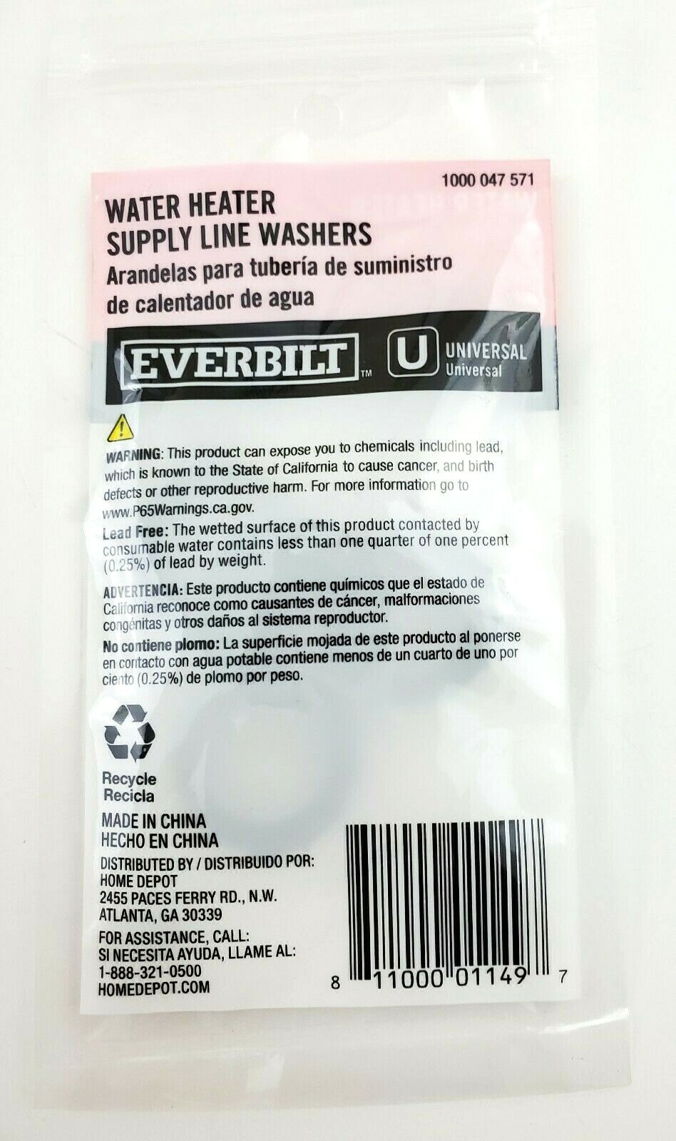 Lot of 2 Everbilt Packs of 4 Water Heater Supply Line Washers 3/4" eBay