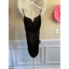 NWT Lulus Ruched Mesh Bodycon Mini Dress Size XL