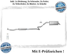Auspuffanlage für Peugeot 207 1.4 16V 65KW Auspuff Dichtung Schelle