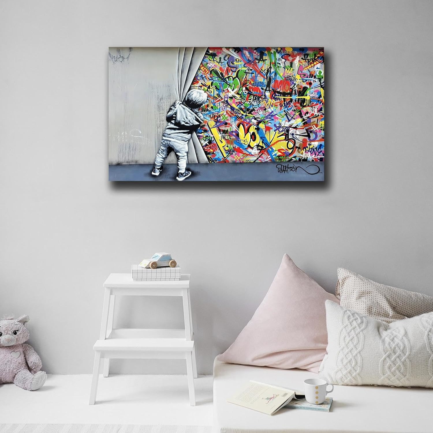 Banksy Canvas Wall Art Pop Street Graffiti Wall Art Decor Cool Poster Paintings 