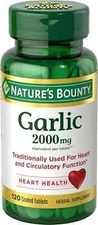 Nature's Bounty Garlic 2000mg Blood Pressure Supplement 120 Tablets