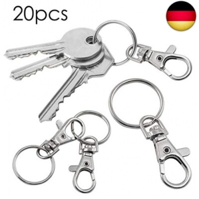 20 Stück Karabinerhaken Mit Schlüsselring - Kleine Drehverschlüsse 39mm