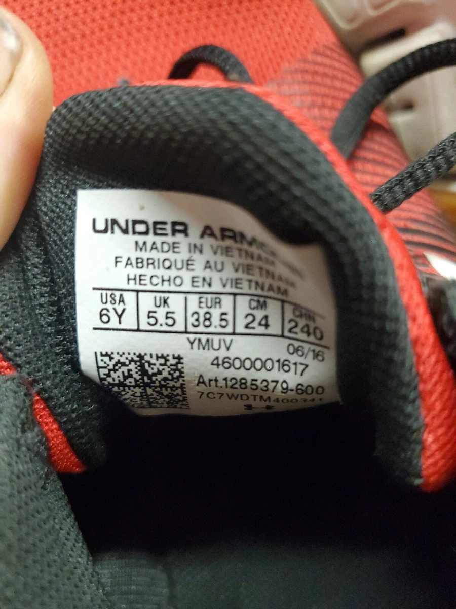 Under Armour Boys X Level Scramjet 1285379 600 Sneakers Sz 6 red