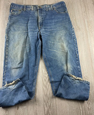 Carhartt Men's Jeans Relaxed Fit Blue Med Wash Workwear sz unknown distressed