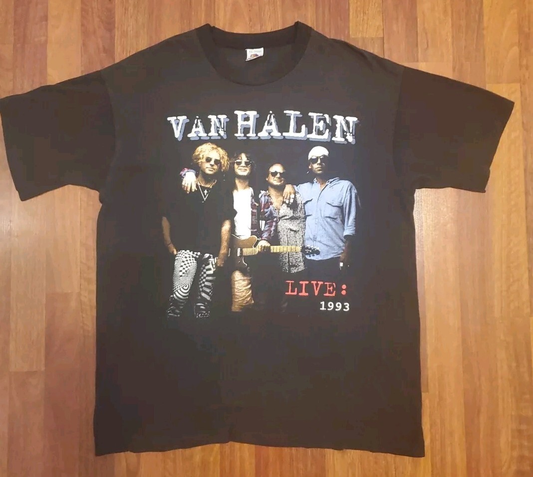 Vintage 1993 Van Halen Live World Tour T Shirt XL - Rock Tee Vintage 1993 Van Halen Live World Tour T Shirt XL - Rock Tee