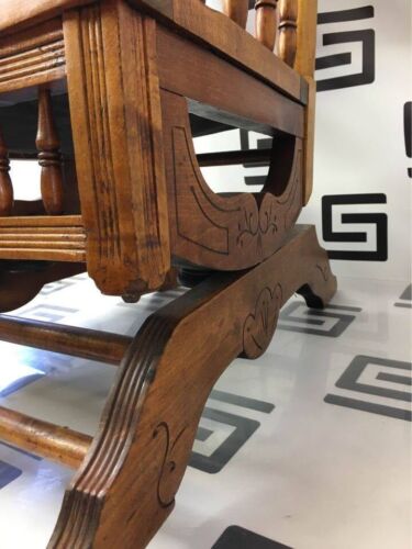 Antique Rocker Platform Rocking Chair Walnut or Cherry Springs Turned Late 1800s - Picture 2 of 7