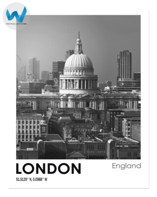 Schwarzweiß London Poster St. Paul's Cathedral Kunst 12X16/16X20/18X24/24X36