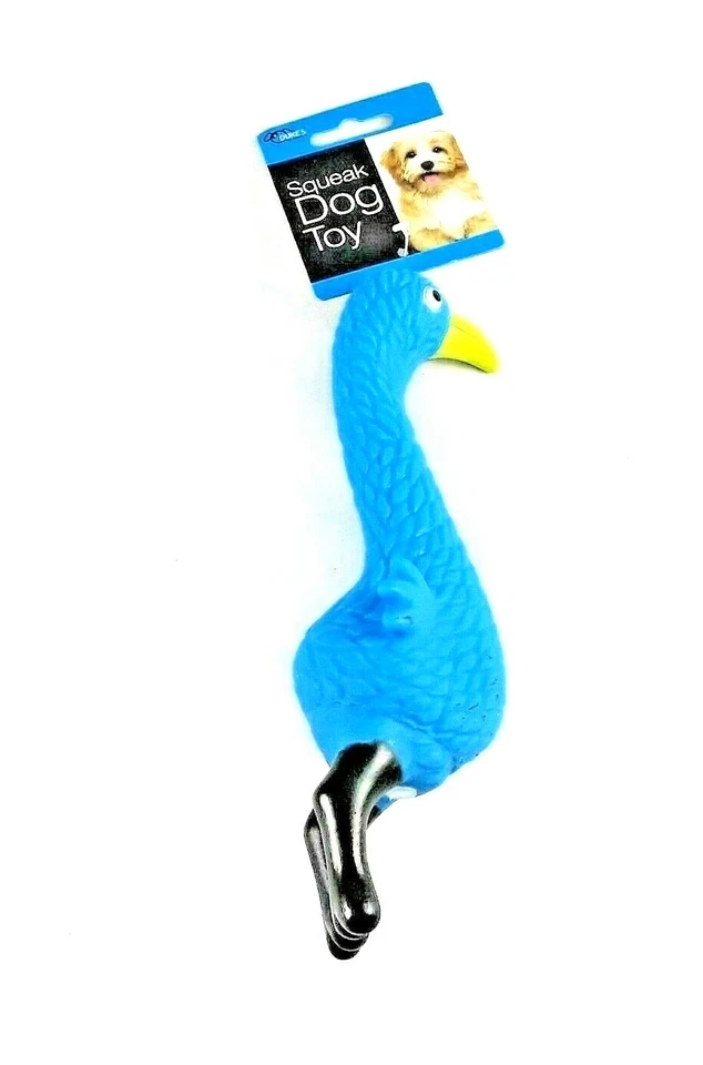 small medium dogs toys Blue Squeaky Bird Dog toy for 8" x 3" - Image 2 of 3