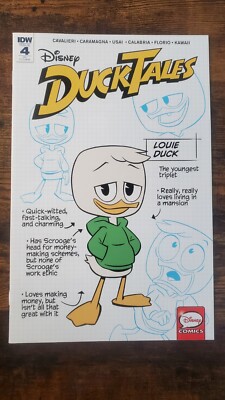 Disney DuckTales #4 1:10 Retailer Incentive Cover Louie Duck Blueprint Free ship